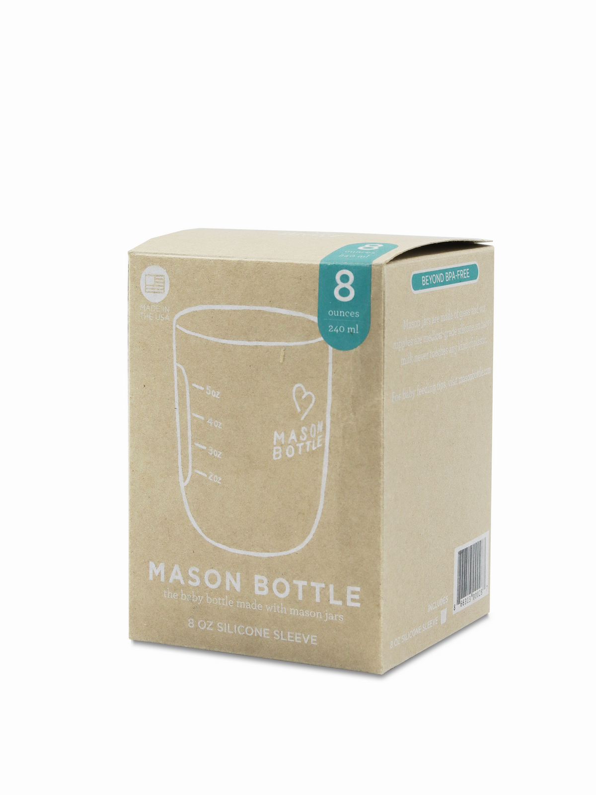 Mason Bottle - Silicone Sleeve 8oz